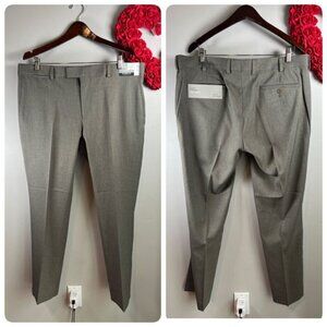 Louis Raphael Men's Flat Front Dress Pants Slim Fit 38W 30L Taupe